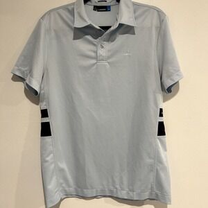 J. Lindbergh Polo Shirt Men Size Med Blue Short Sleeve Casual Adult Golf Work